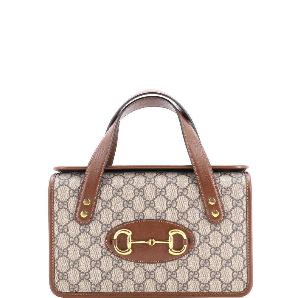 Gucci Small Horsebit 1955 Boston Bag GG Coated Canvas